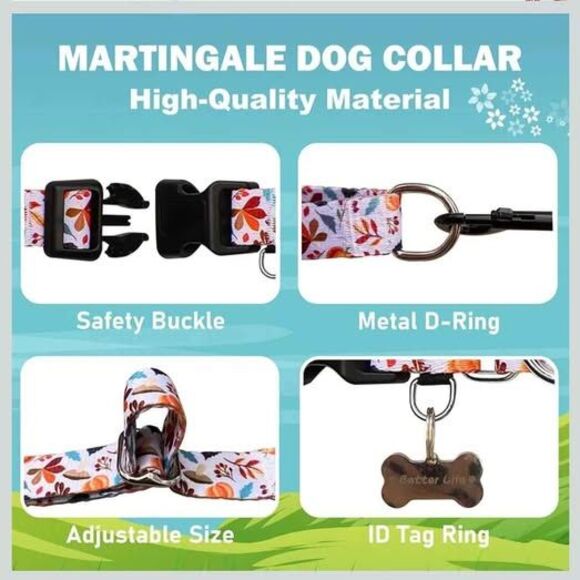 Martingale Collar, fall maple leaf pattern, size medium - Picture 2 of 8